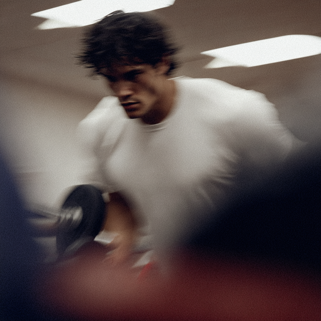 Athlete pressing a Coachway medicine ball overhead