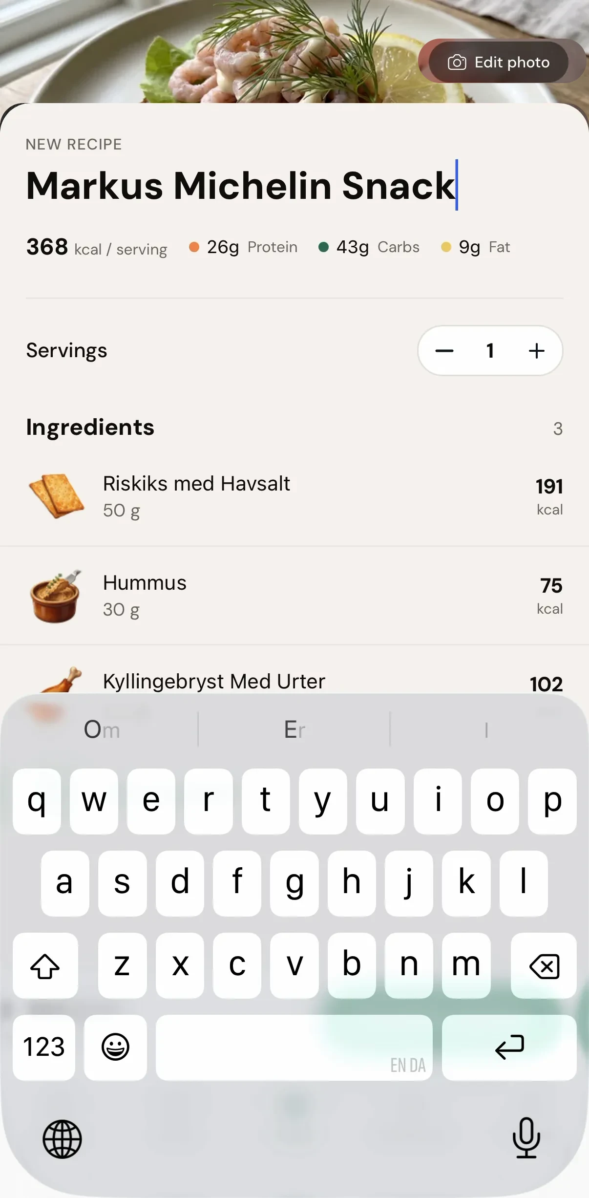 Coachway client app: build a recipe once